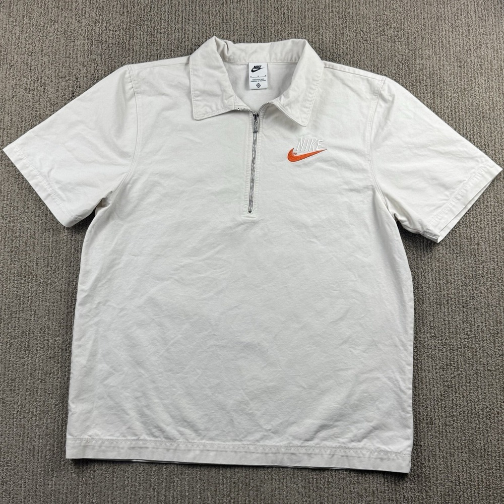 Nike Mens M Sportswear NSW Trend Overshirt 1/2 Zip Heavyweight White